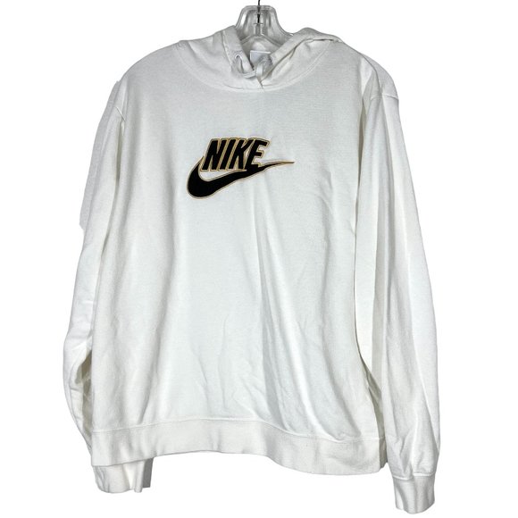 Nike | Tops | Nike Hoodie Sweatshirt White Large | Poshmark